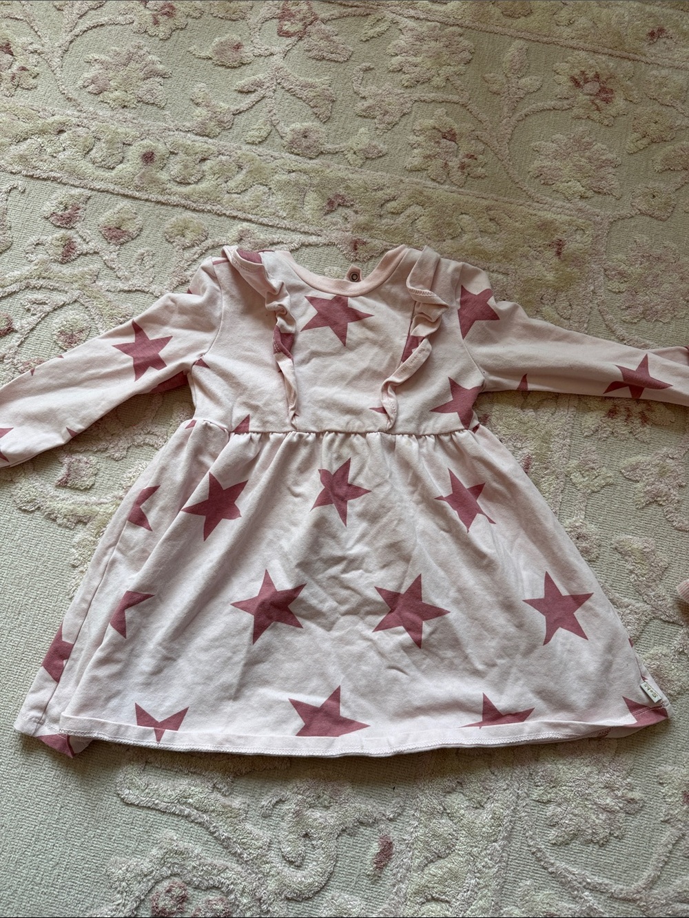 Samy and Nat 12-18 month' Pink Star Print Long-Sleeve Dress